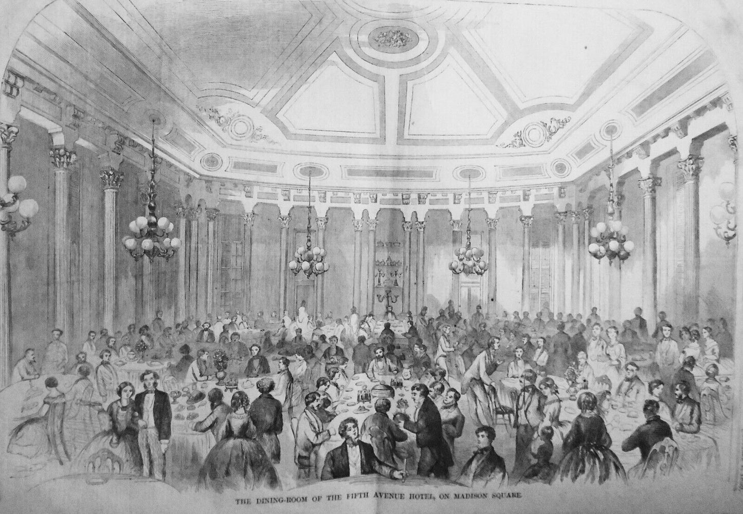 Harper's Weekly October 1, 1877 - Fifth Ave. Hotel; Iron Steamship Champion etc