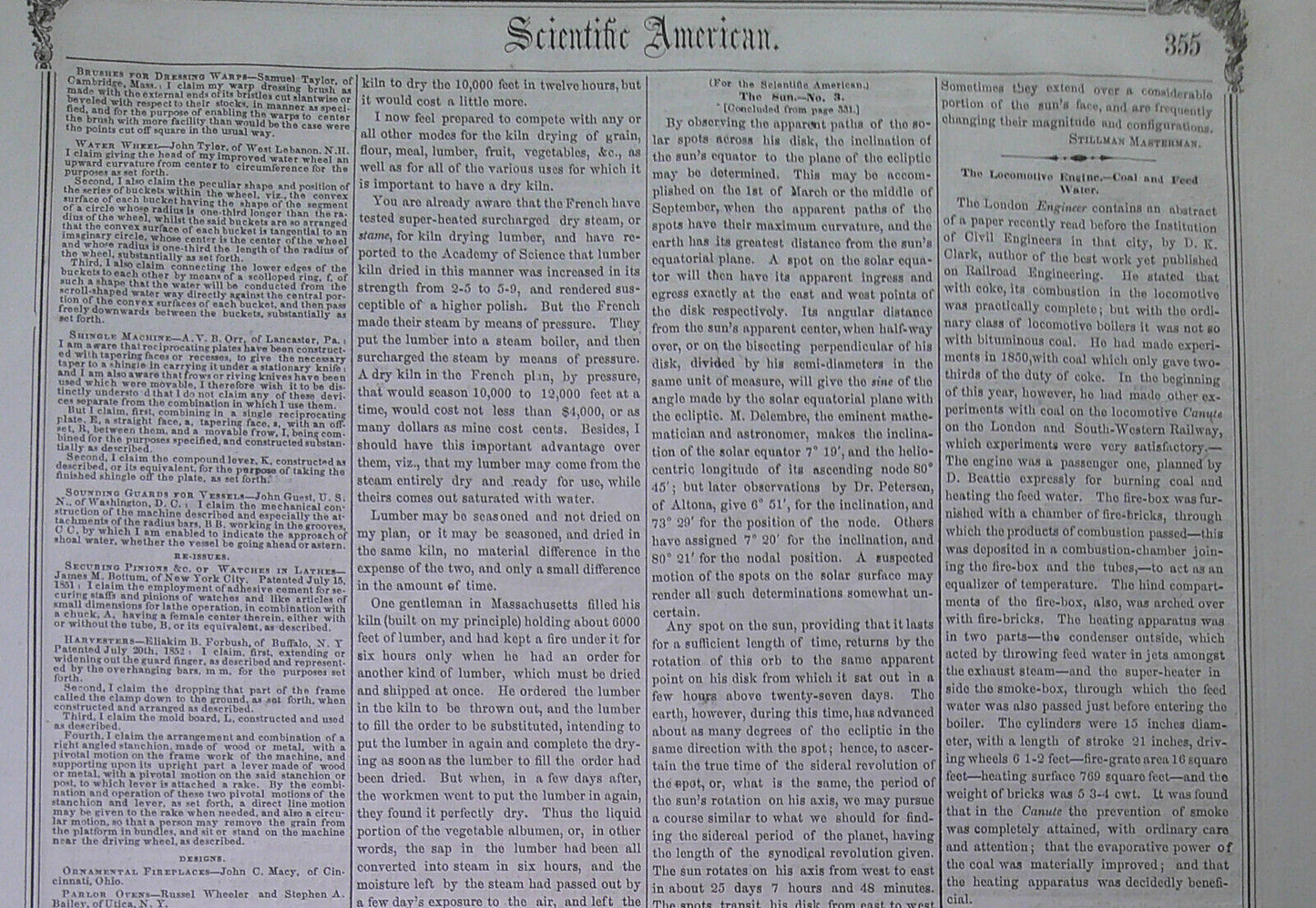 Scientific American, July 19, 1856. American vs European photographs; telegraphy