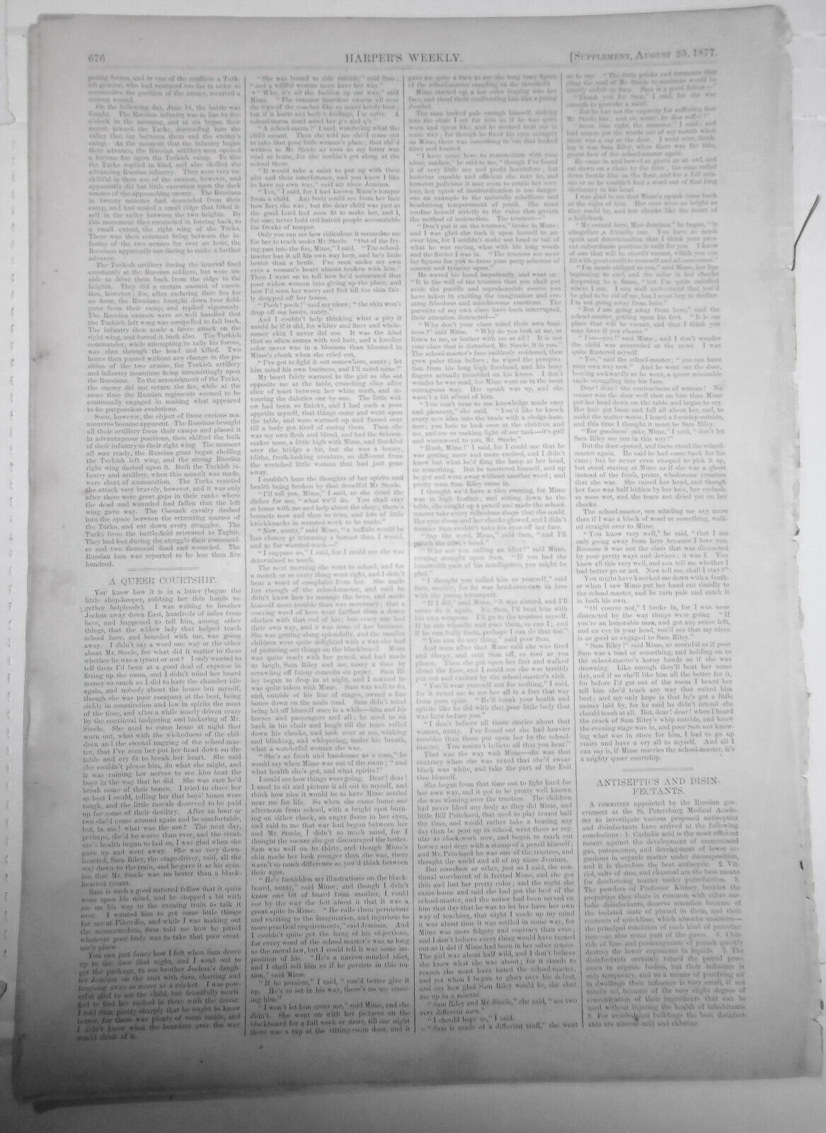 Harper's Weekly - August 25, 1877 - Great Blackville Regatta, Melon Scout, etc