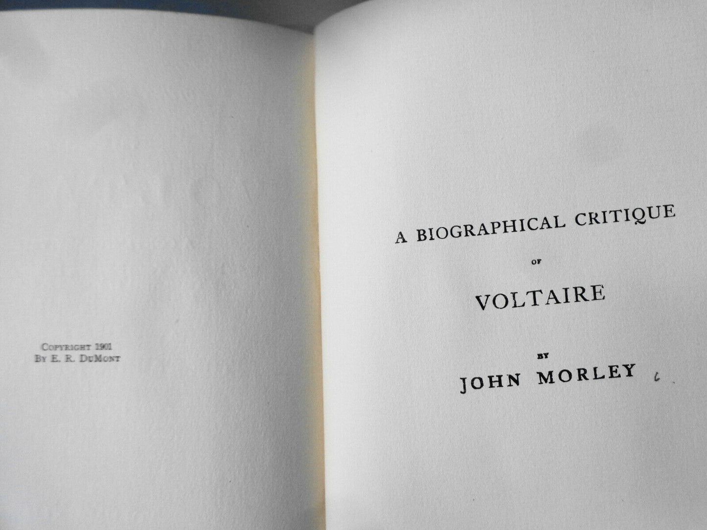 A Biographical Critique of Voltaire by John Morley - 1901 Limited edition