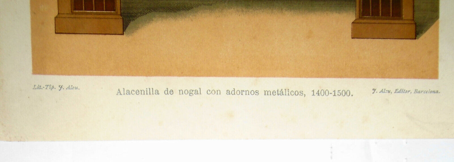 EUROPA Alacenilla - lot of two lithographs circa 1890 by J. Aleu, Barcelona.