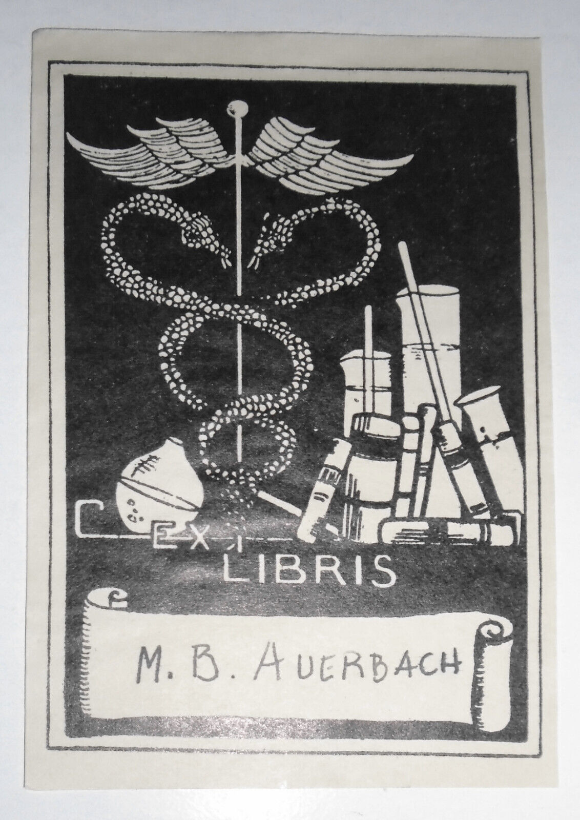 M. B. Auerbach, Ex Libris Bookplate