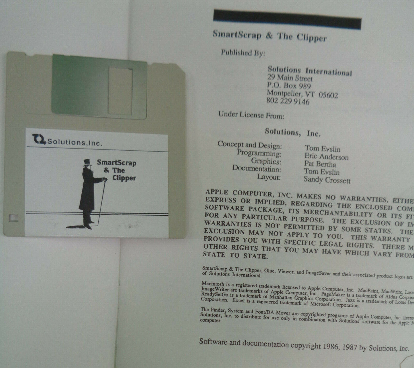Smartscrap & The Clipper - Desk Accessories for Macintosh 512K, Plus, XL - 1987