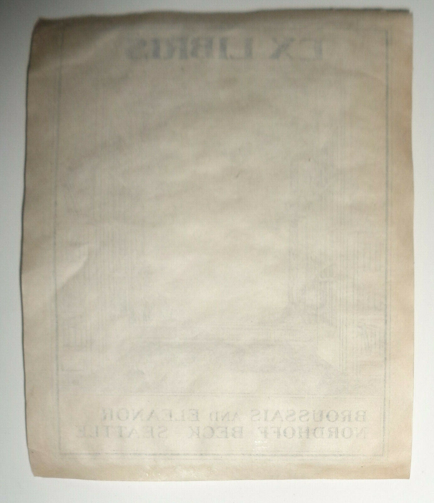 Broussais and Eleanor Nordhoff-Beck Ex Libris Bookplate - Signed "ABK" in plate