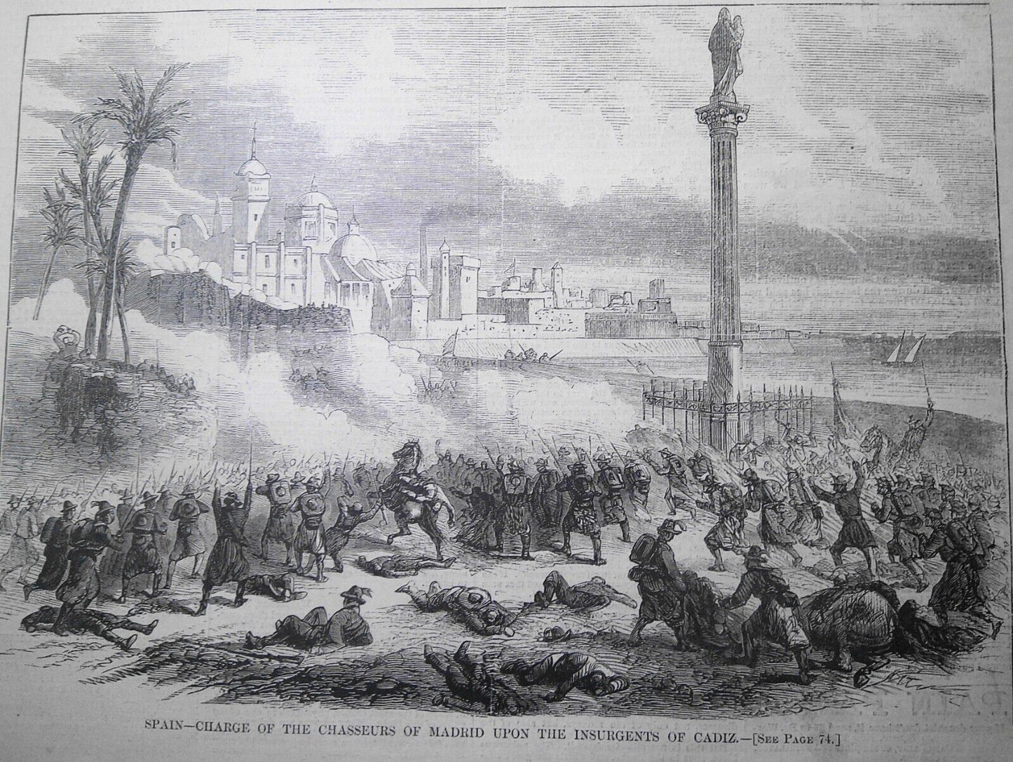1869 Highlands of Brazil Fortnightly Slave Muster; Charge of Chasseurs of Madrid