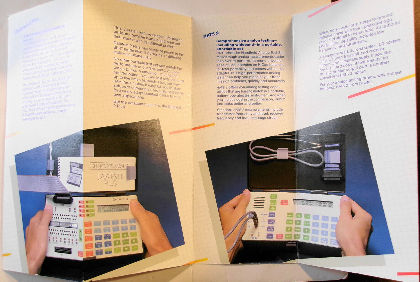 1986 Navtel portable analog data communications test equipment - Promo brochure