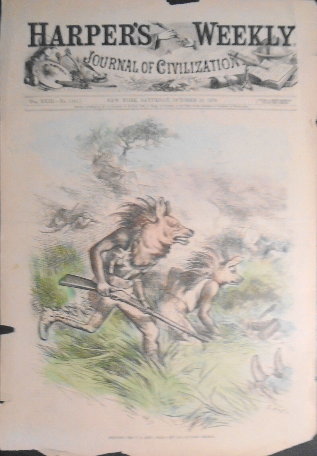 Reducing the U.S. Army Again - Let All Savages Rejoice, by Thomas Nast - HW 1879