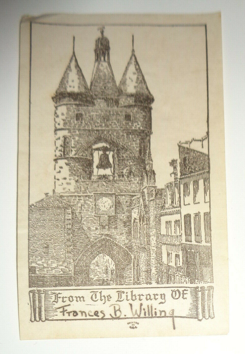Frances B. Willing Ex Libris Bookplate