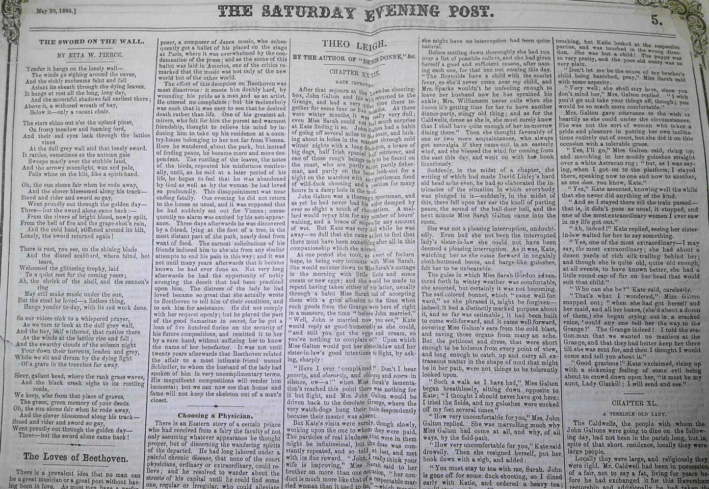 Saturday Evening Post, May 20, 1865 - Capture of Jeff Davis in Feminine Disguise