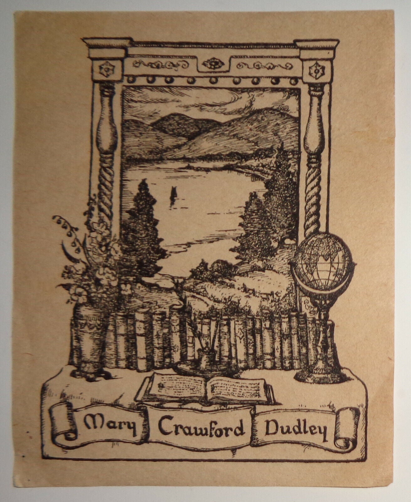 Mary Crawford Dudley Ex-Libris Bookplate