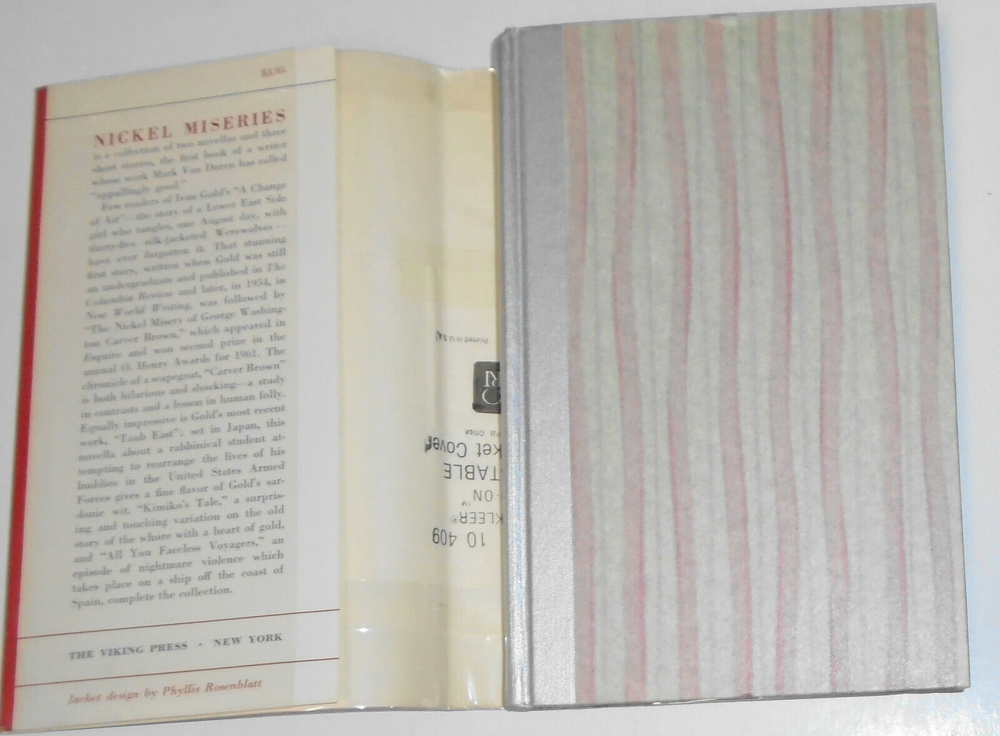 Ivan Gold -- Nickel Miseries. First Edition, 1963. 1st Print1ng. Hardcover.