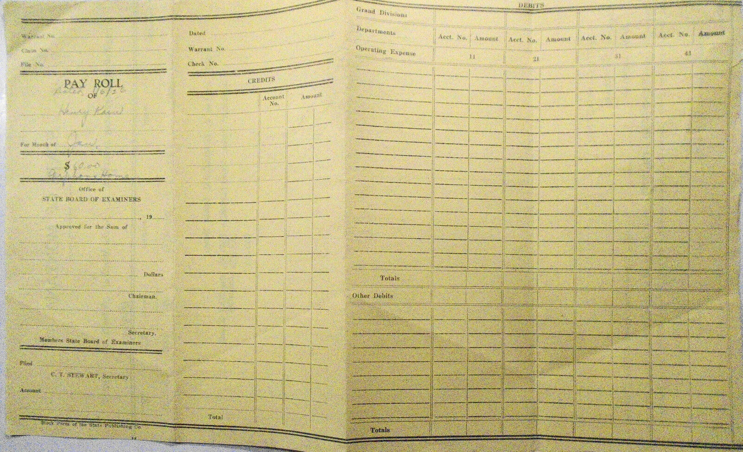 Payroll of the Supervising Architect, Missoula, Montana, for January 1926