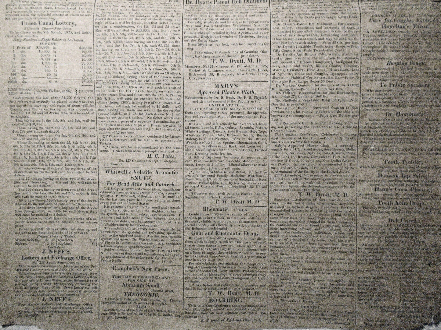 The Democratic Press, January 18, 1825. Coal supply; Jefferson's 36 ballots etc