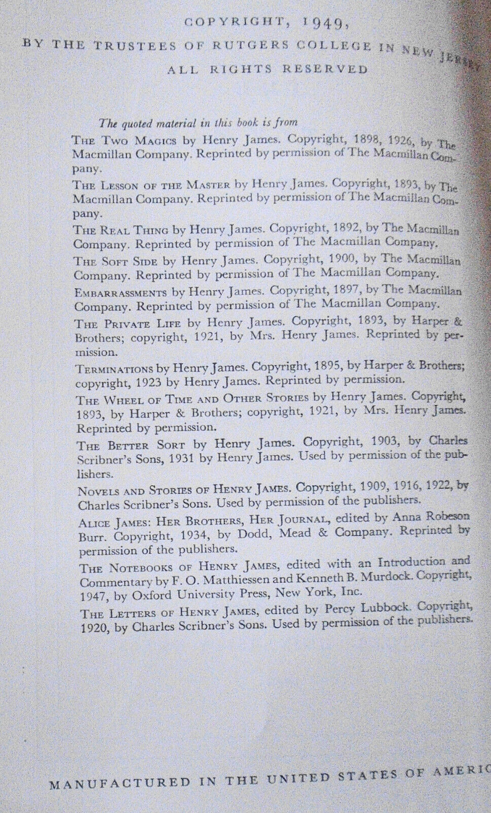 The ghostly tales of Henry James, by Leon Edel. 1949 First edition.