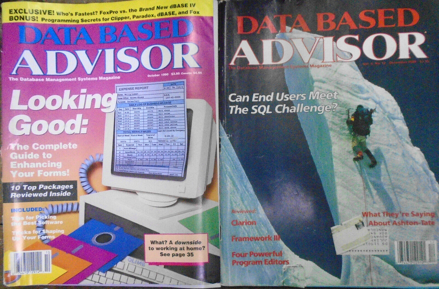 Data Based Advisor magazines - December 1988 & October 1990