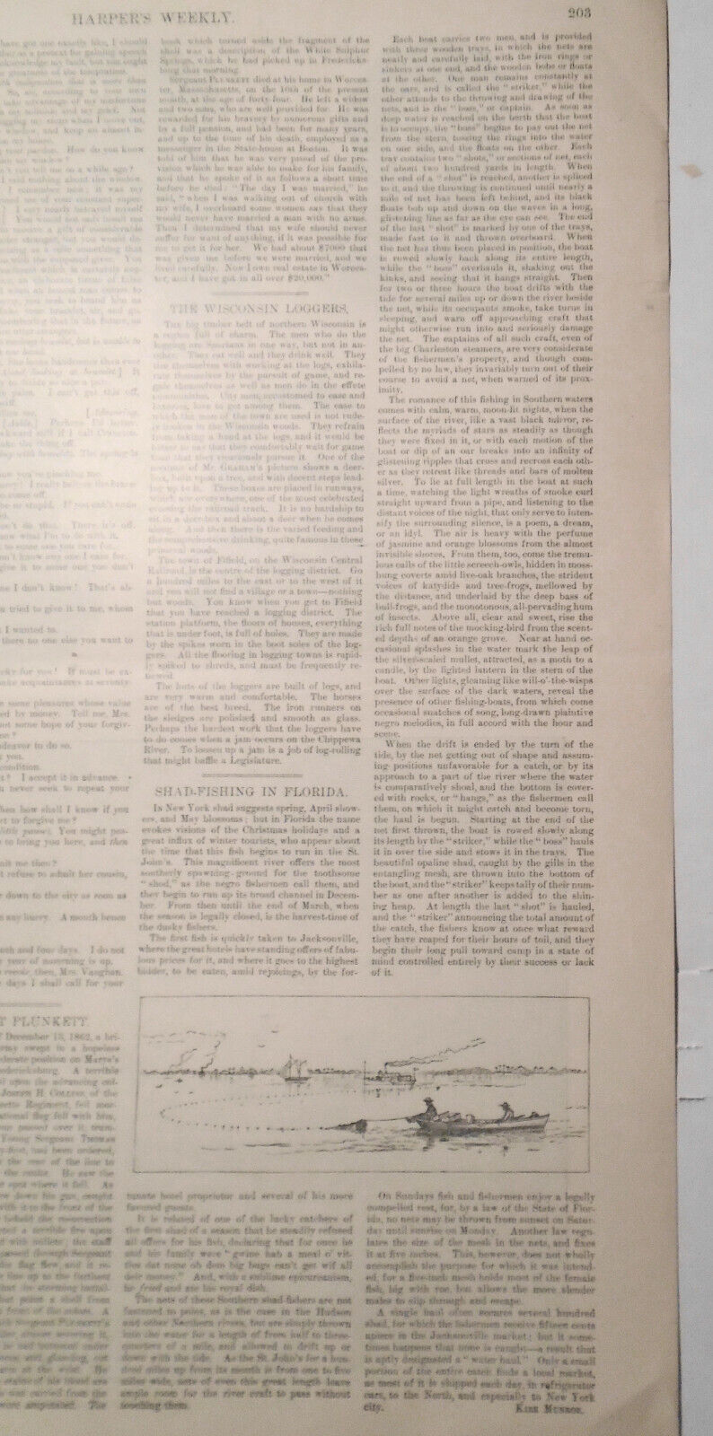 Shad-fishing In Florida Harper's Weekly - March 28, 1885