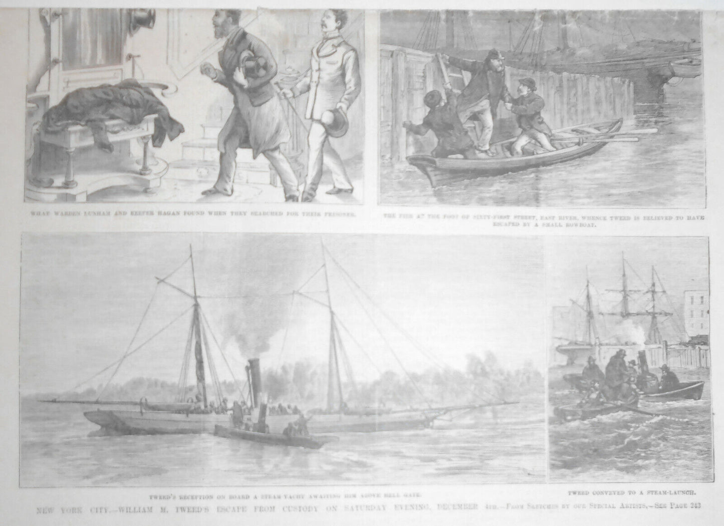 Frank Leslie's Illustrated Newspaper Dec 18, 1875 - Tweed's Escape, Evangelists