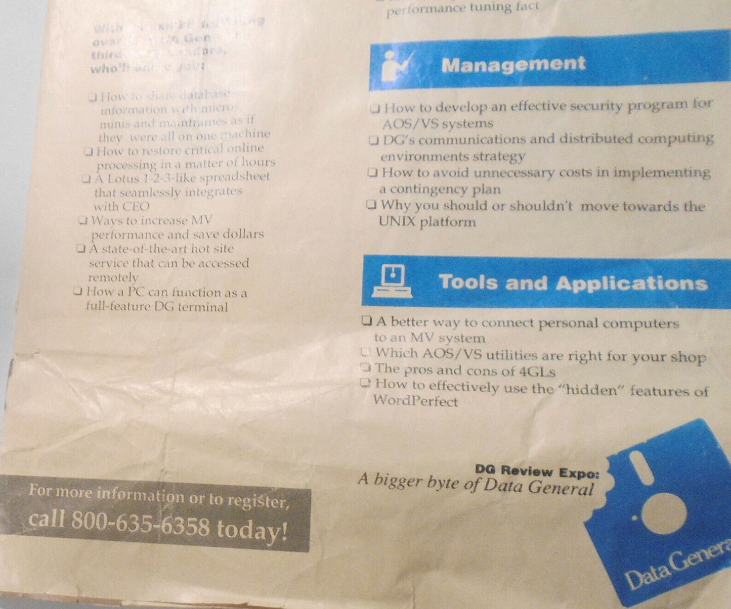 DG Review Expo - Program - Tradeshow and Conference - March 15 & 16, 1989. NYC
