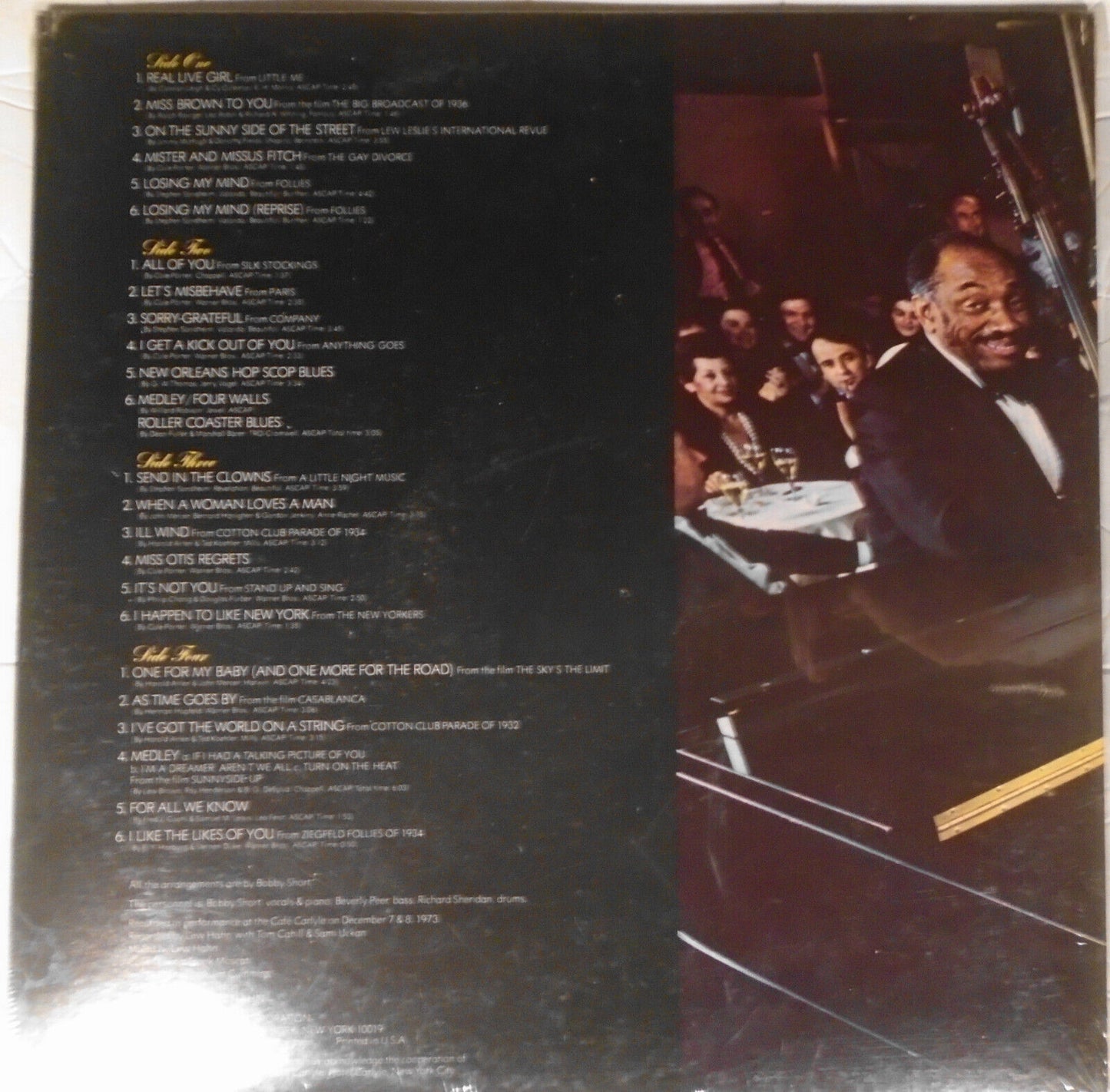 Bobby Short, Live at the Cafe Carlyle & My Personal Property LP lot of 2, SEALED