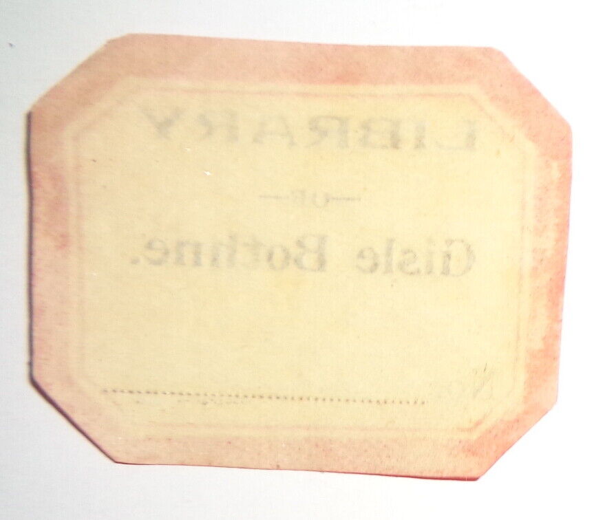 Gisle Bothne Bookplate - Miniature - Danish author - late 19th century