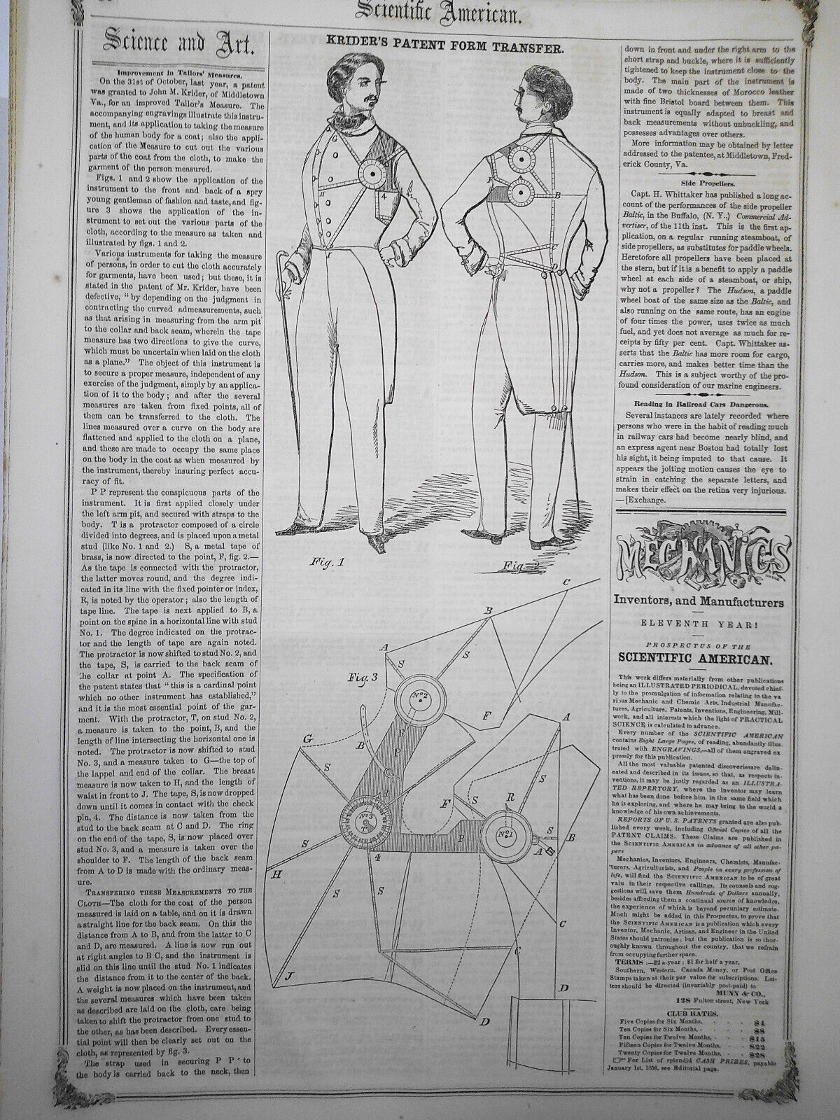 Scientific American, October 27, 1855. Original complete issue.