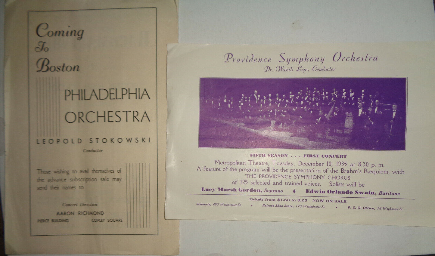 FRITZ KREISLER - PROGRAM - 1935 - METROPOLITAN THEATRE, PROVIDENCE, RI