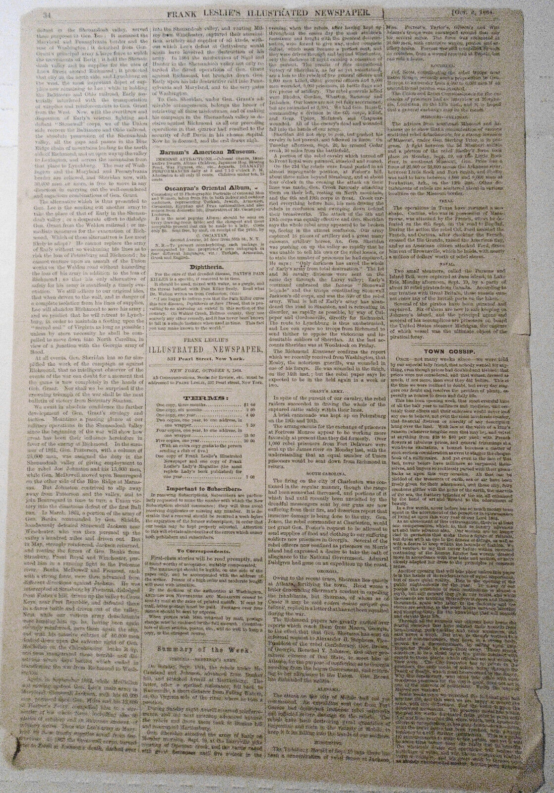 1864 New United States Railway Post Office Frank Leslie's Illustrated Newspaper