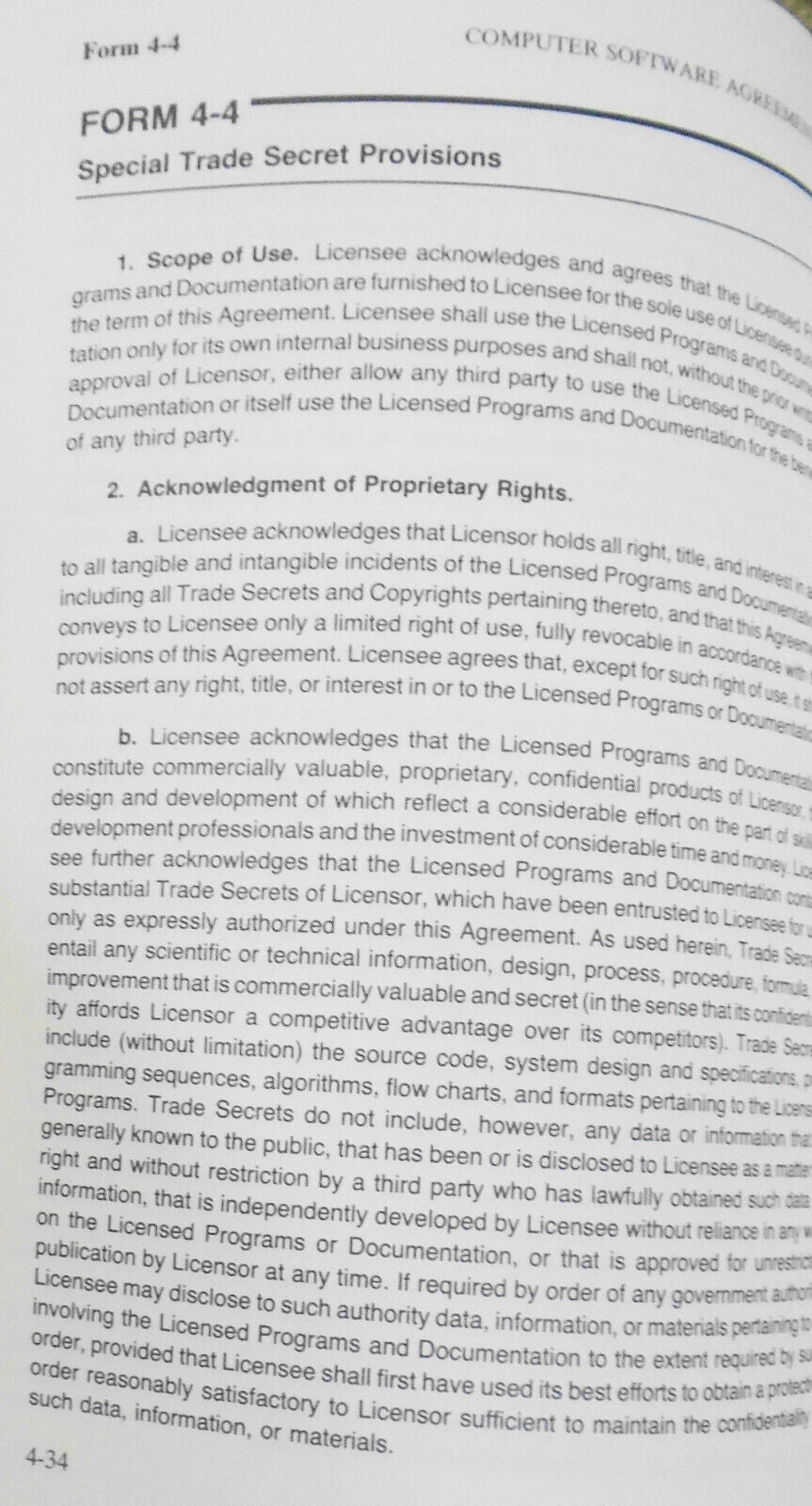 Computer Software Agreements: Forms and Commentary. Warren Gorham & Lamont, 1987