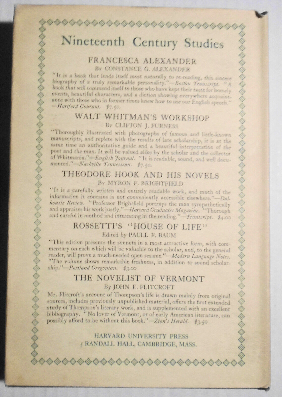 Henry James's Criticism, by Morris Roberts. 1929. First edition. Hardcover/DJ.