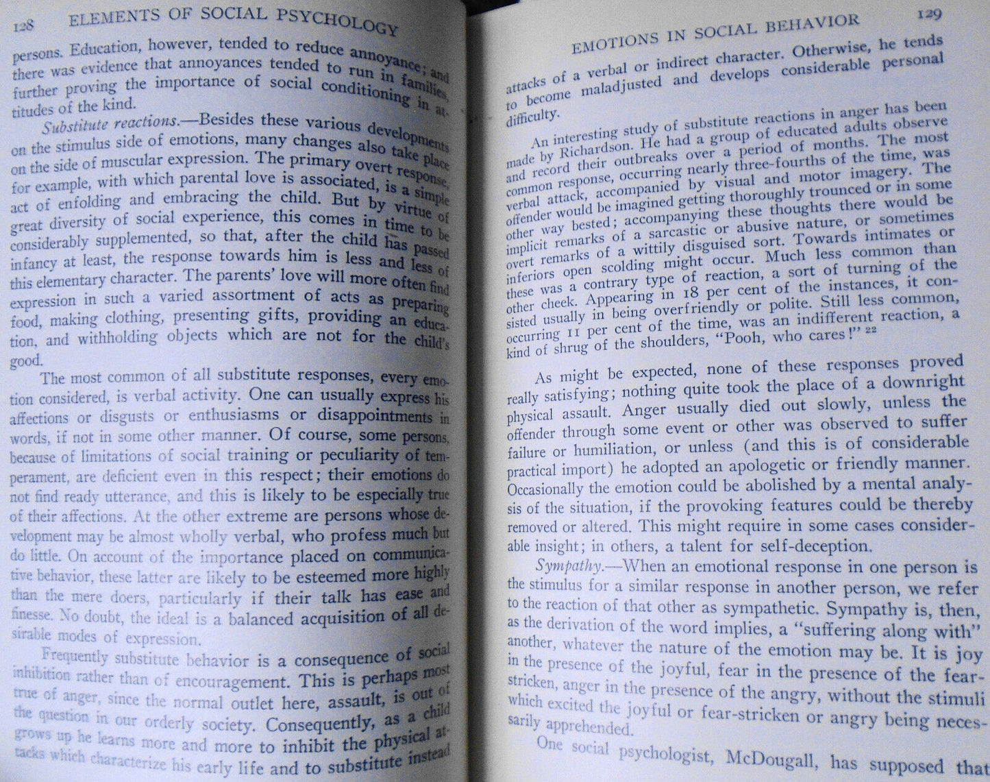Elements of Social Psychology, by Herbert Gurnee. 1936 Hardcover First edition.