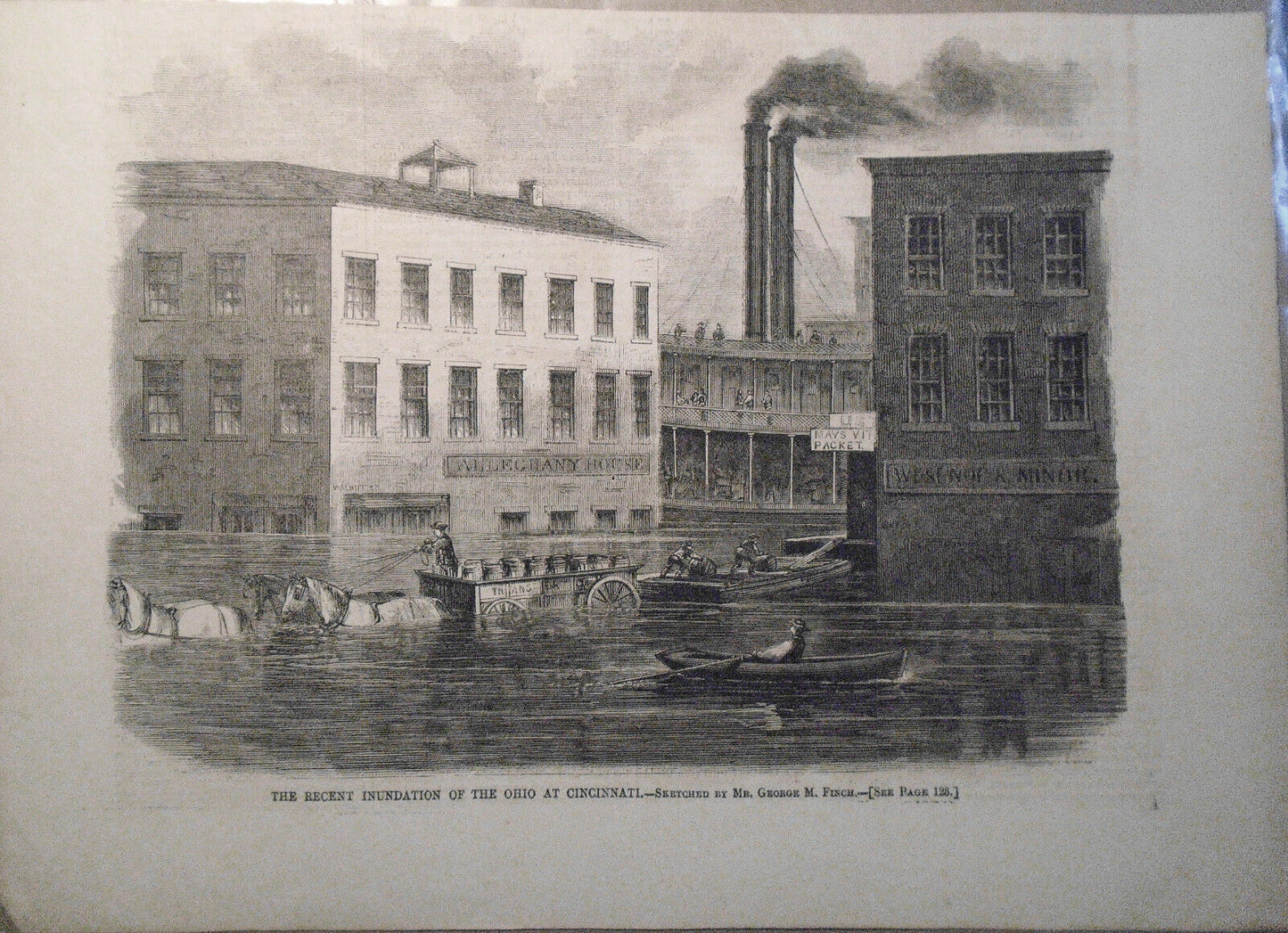 The Recent Inundation Of The Ohio At Cincinnati. Harper's Weekly, Feb 22, 1862.