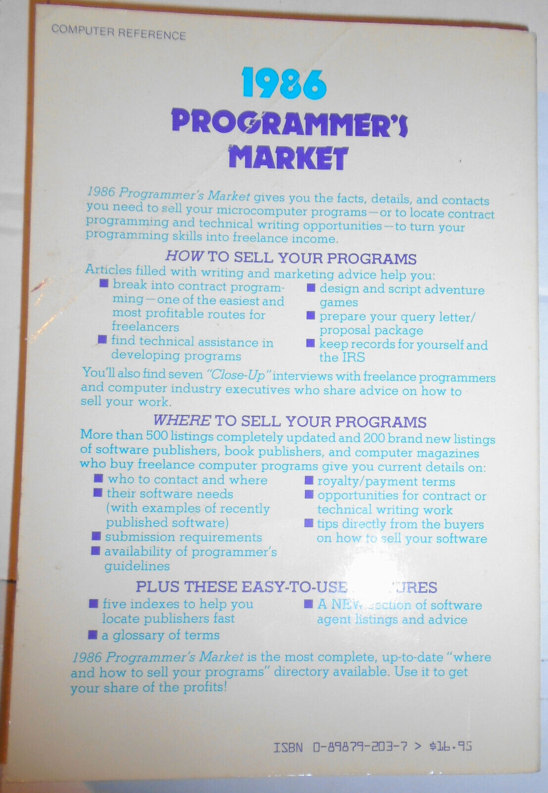 1986 Programmer's Market, edited by Brad M. McGehee