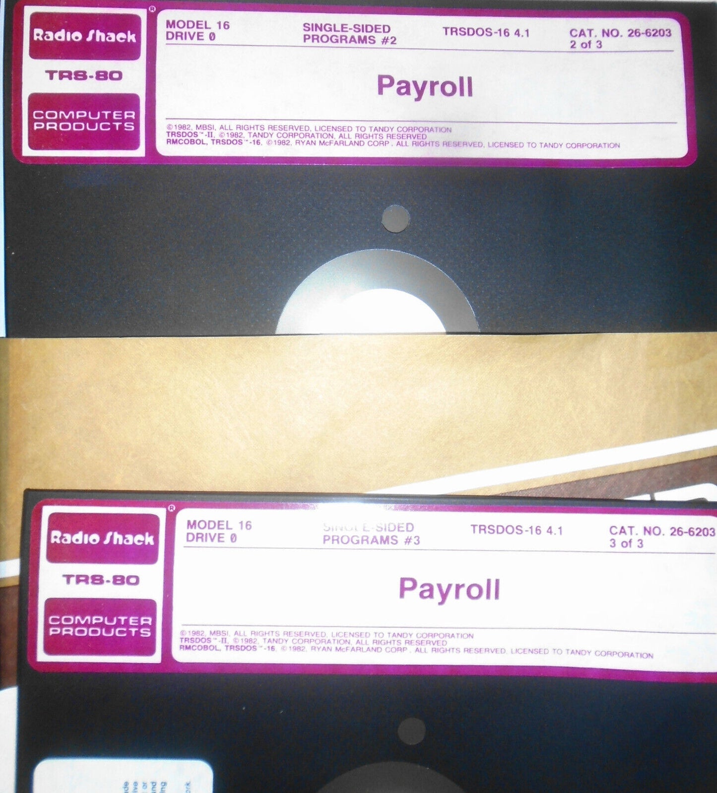 1982 Payroll program for Radio Shack Model 16 - TRS-XENIX Multi-User + TRSDOS-16