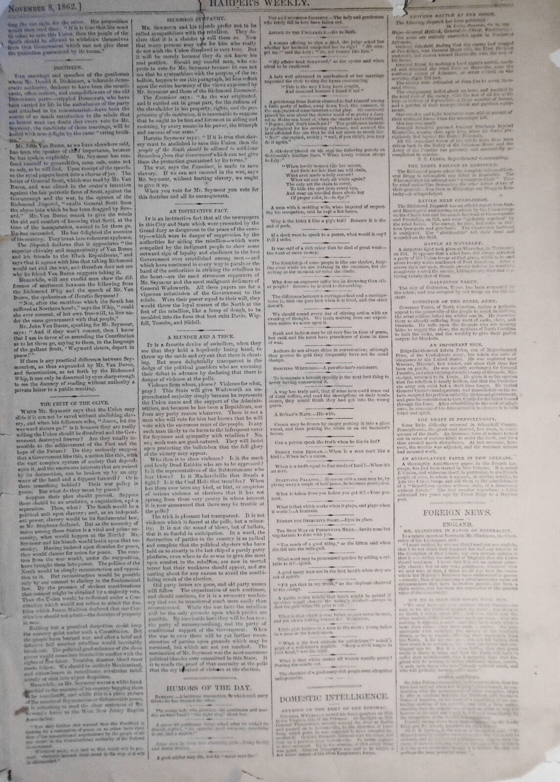 The Foreign Men-of-war In Our Harbor - Harper's Weekly, November 8, 1862