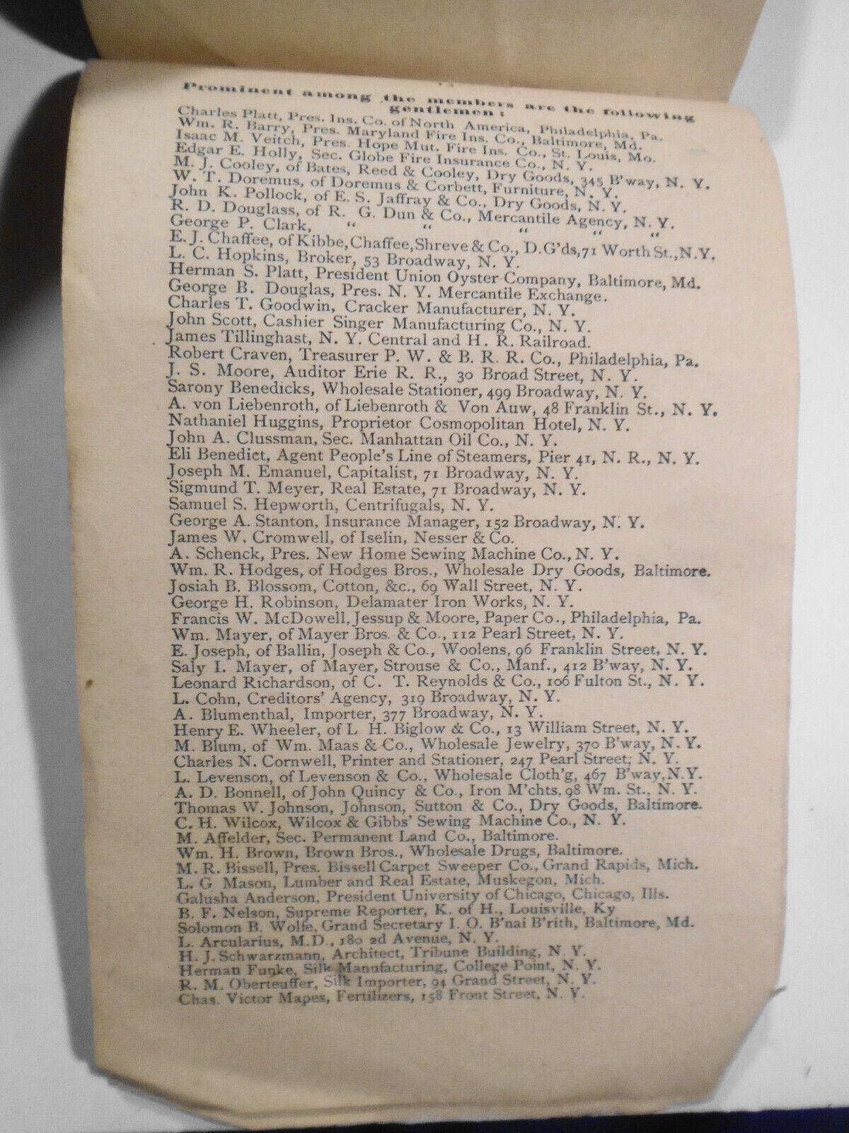 FACTS - Mutual Reserve Fund Life Association New York, 1884 Advertising circular