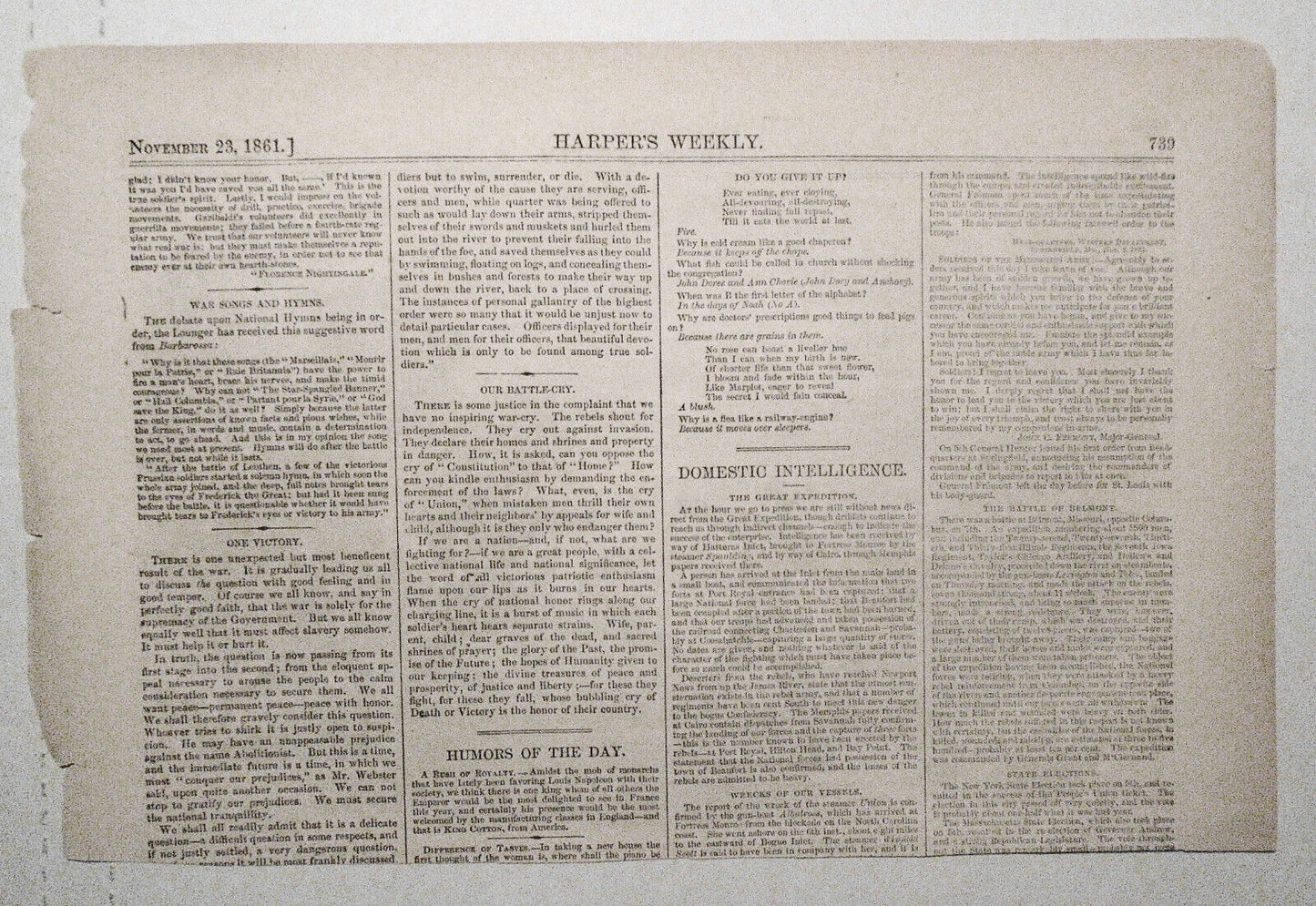 Capture Of A Rebel Picket Near Shreve's Farm, Virginia - Harper's Weekly 1861
