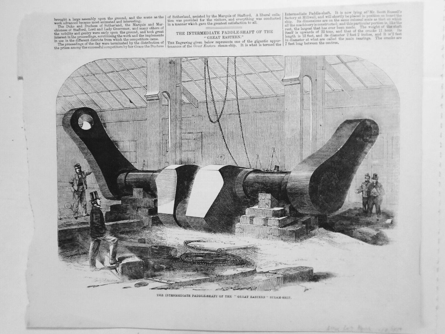 Intermediate Paddle-Shaft of the "Great Eastern" - Illustrated London News, 1859