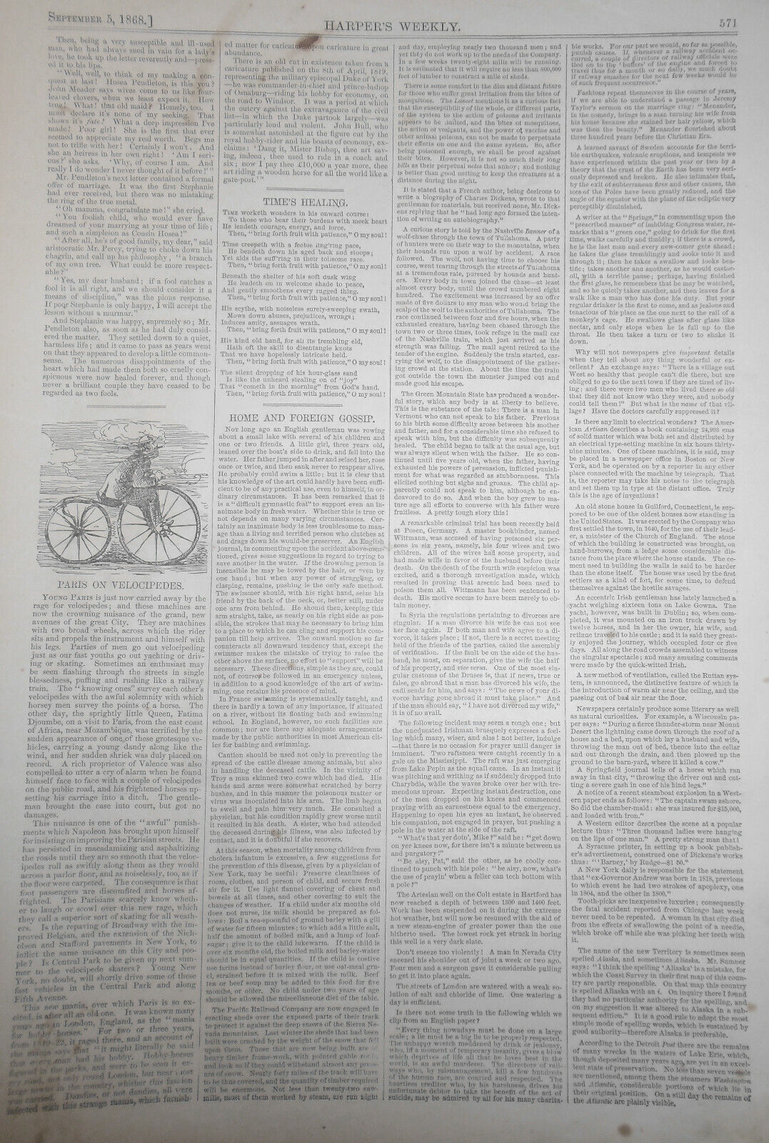 Scenes in Alaska - Harper's Weekly Sept. 5, 1868 - Original, Page with 2 Prints