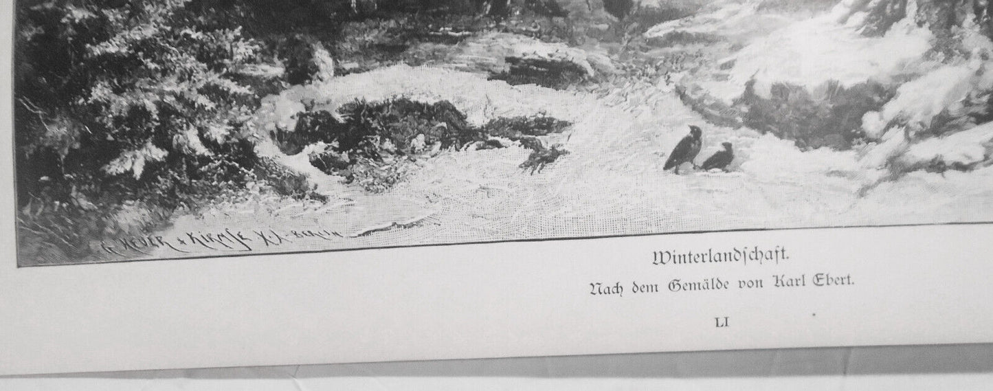 Winterlandschaft, by Karl Ebert -- 1886 original
