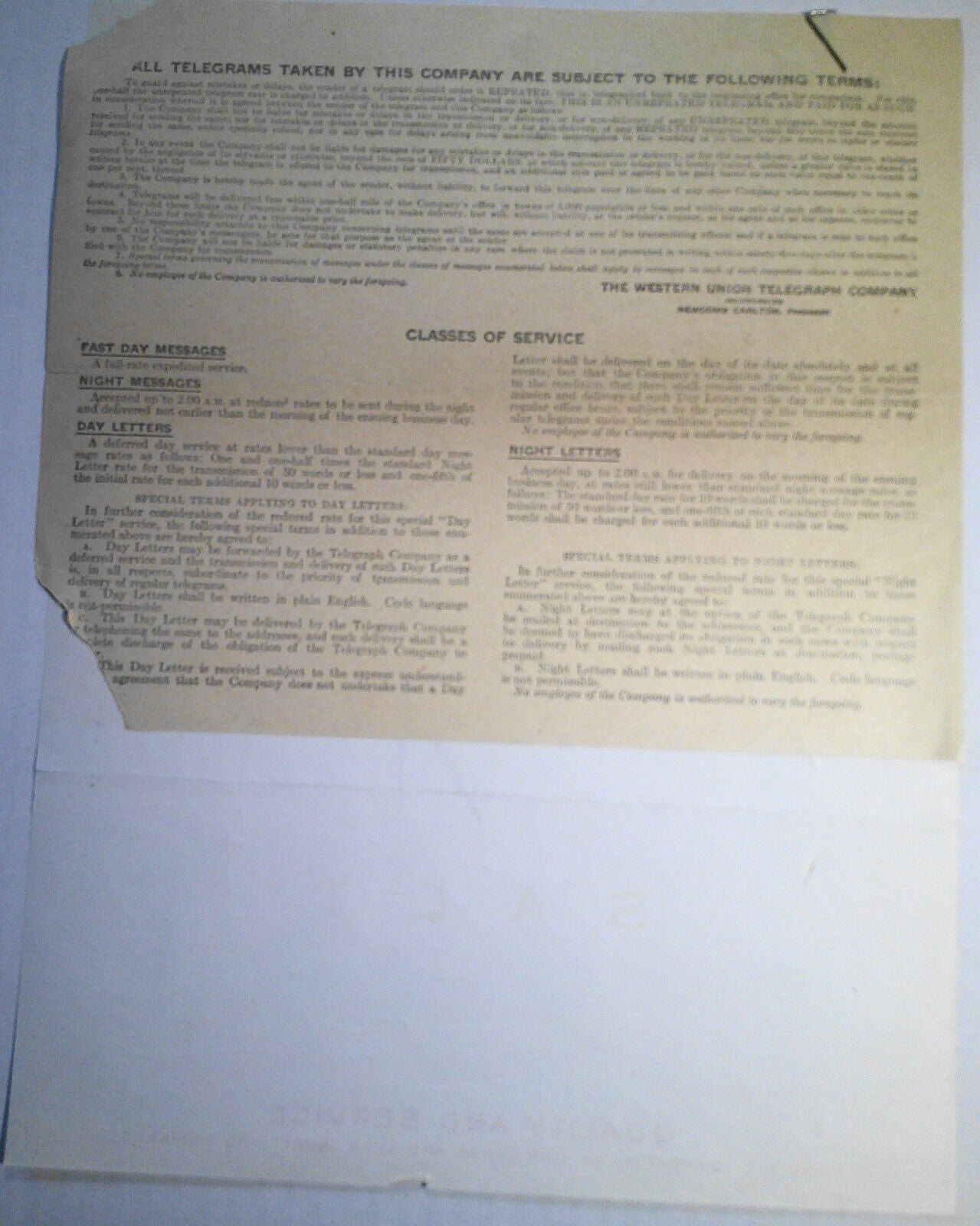 1917 C. R. Garner & Co. Amarillo, Texas - Wartime order with telegram and letter