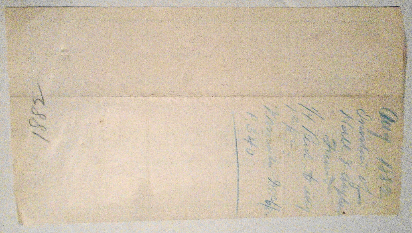 1882 Masonic Lodge Room rent receipt - Sagamore Lodge 371, New York