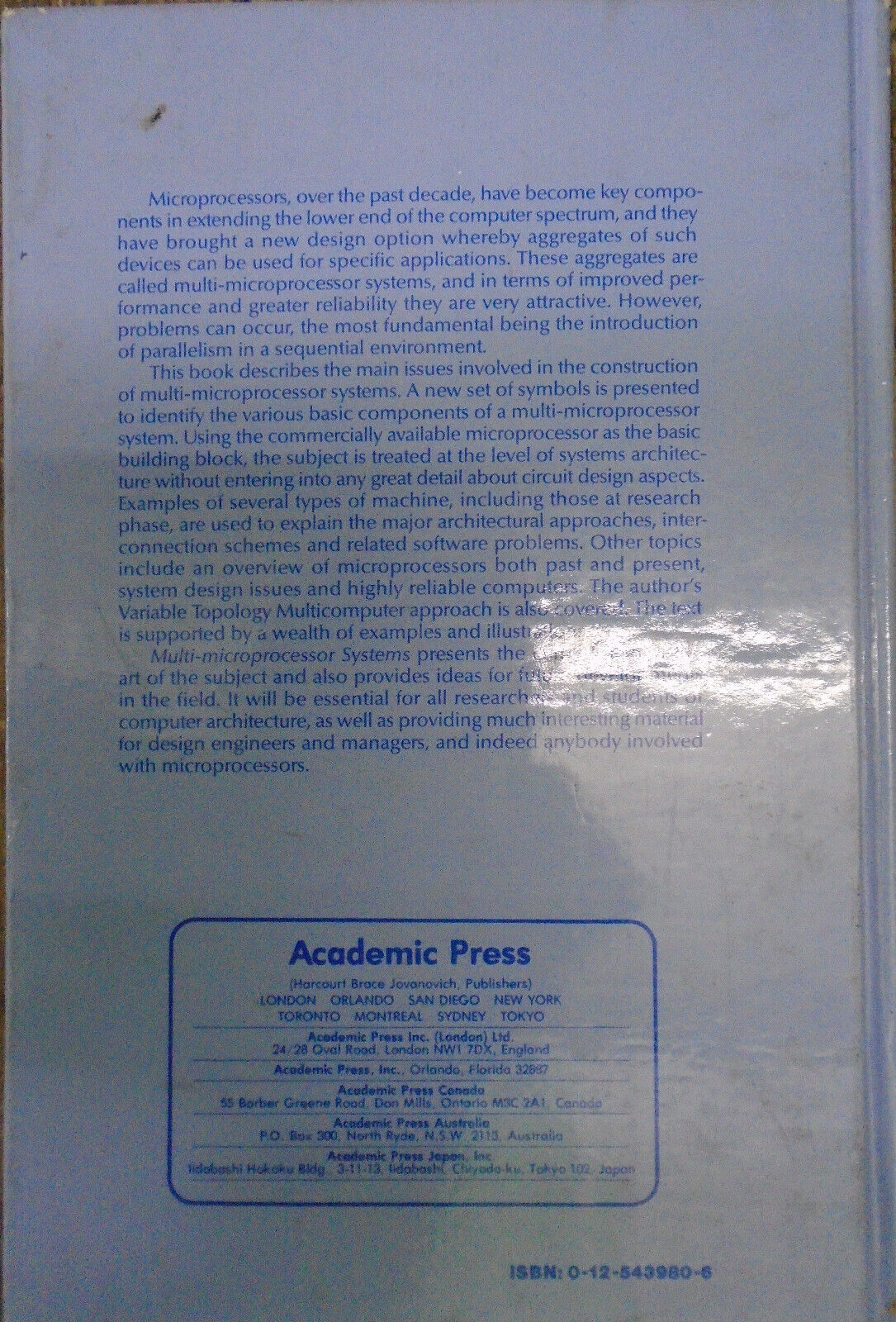 Multi-Microprocessor Systems (Apic Studies in Data Processing) -Yakup Paker 1983