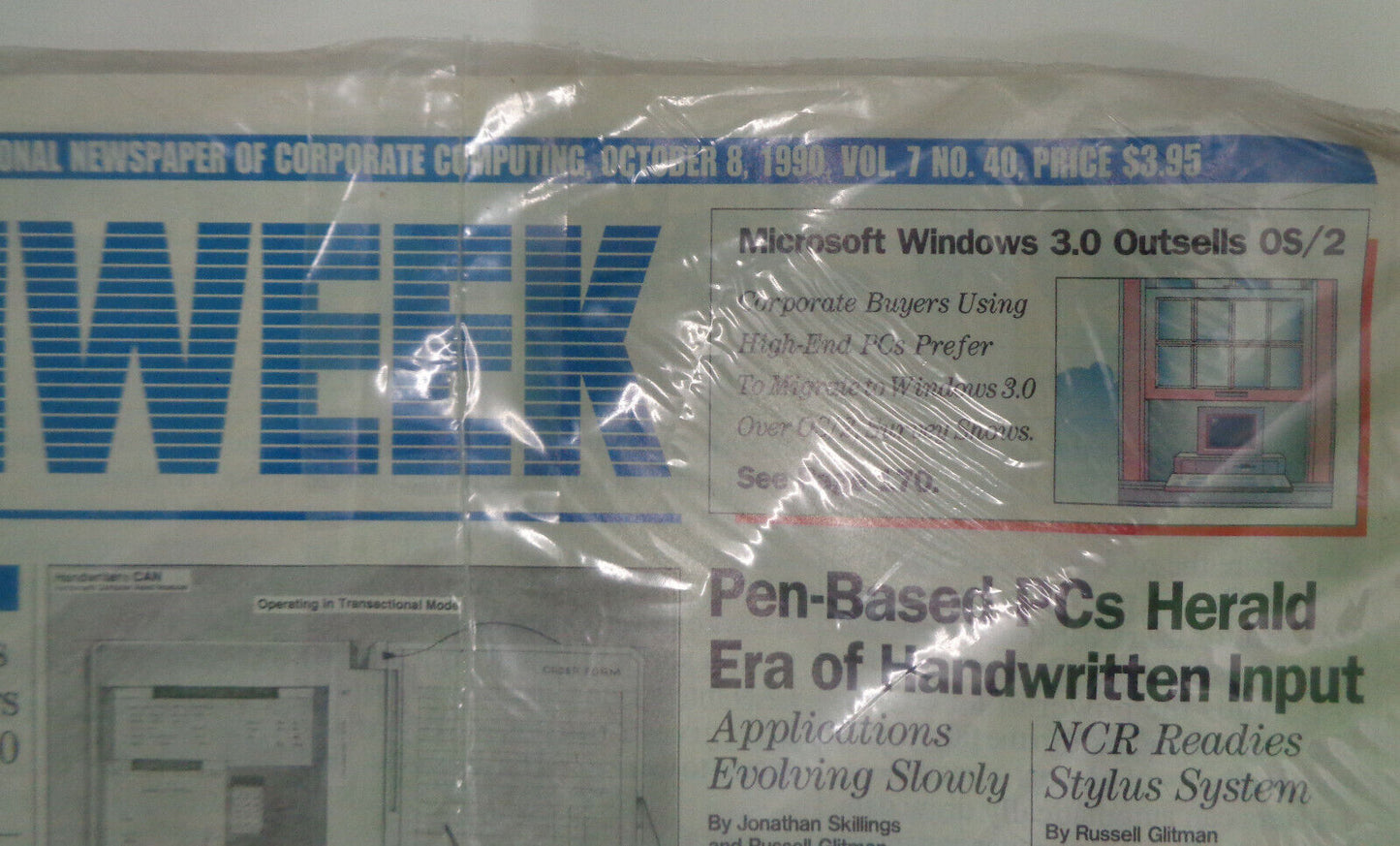 PC Week, October 8, 1990. New, sealed. Pen-based PCs; Foxpro 2.0, etc.