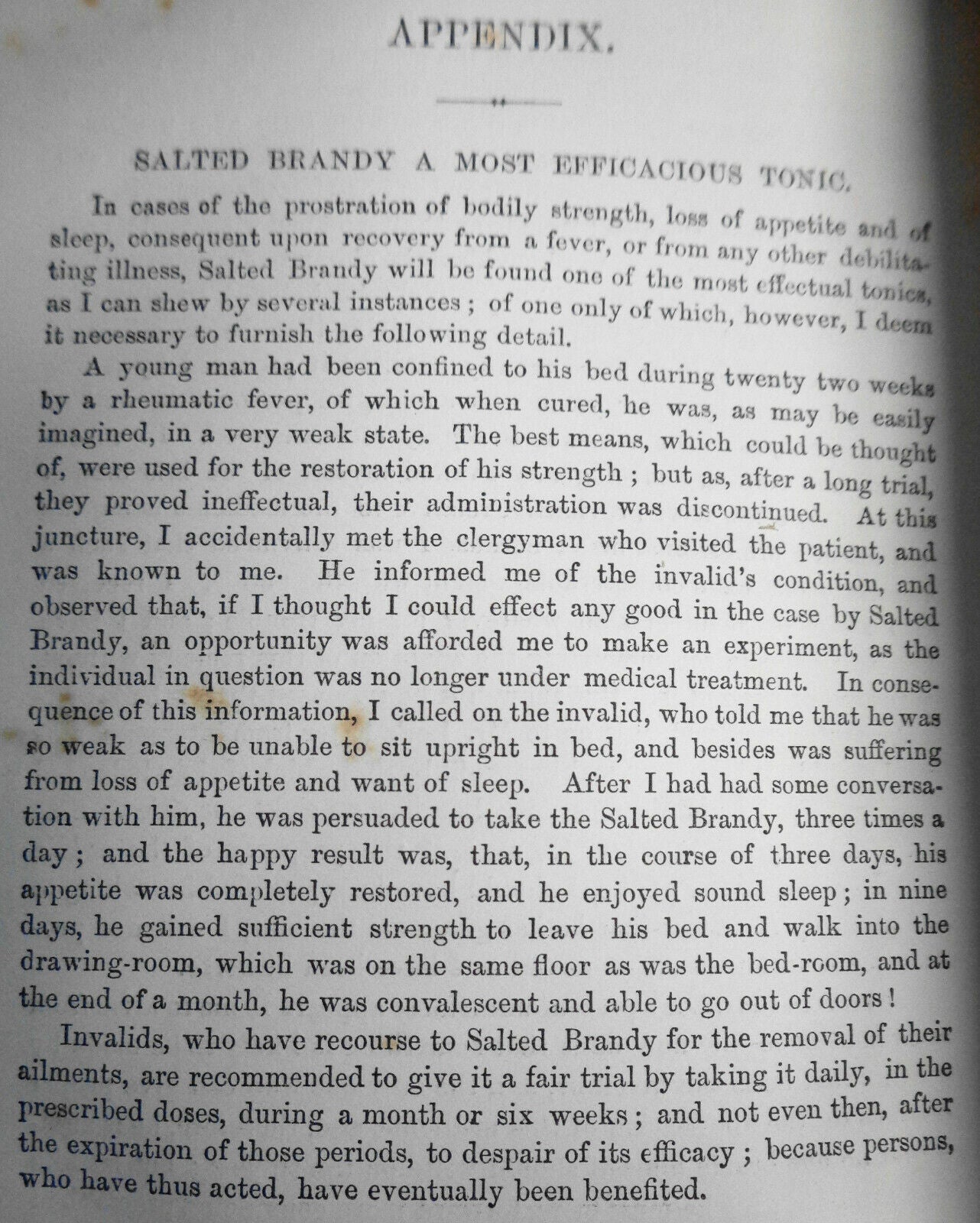 1865 The excellent properties of salted Brandy, as a most efficacious medicine..