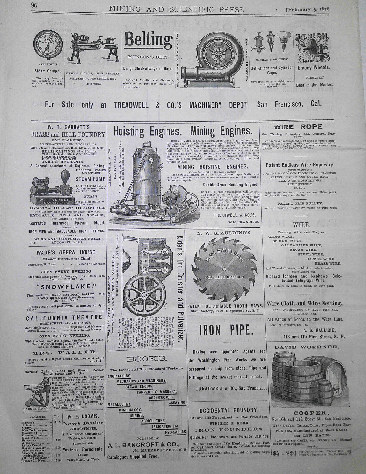Mining and Scientific Press Feb 5, 1876. Fairbanks; Swindling Mining companies