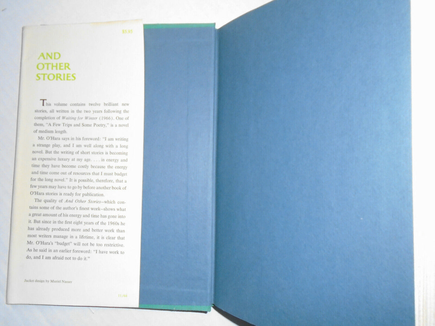 John O’Hara : And other Stories, 1968. First edition,1st printing Hardcover / DJ