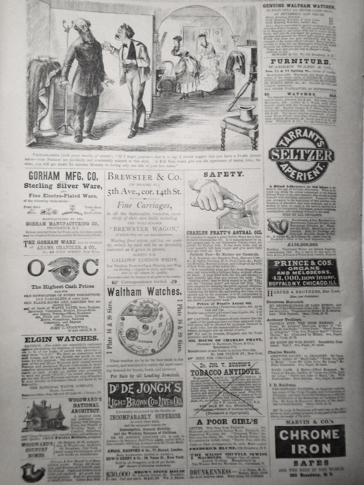 Harper's Weekly April 3, 1869: Grant cabinet; Sing Sing riot; Fulton Fish Market