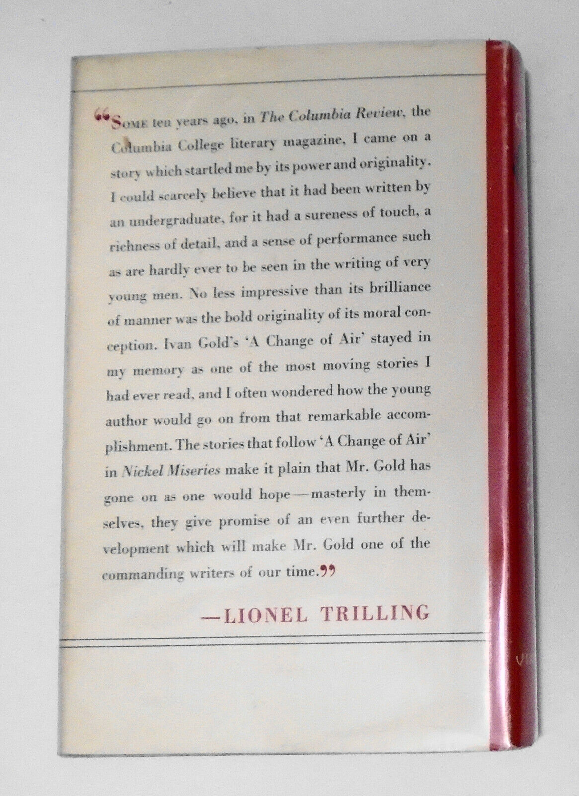 Ivan Gold -- Nickel Miseries. First Edition, 1963. 1st Print1ng. Hardcover.