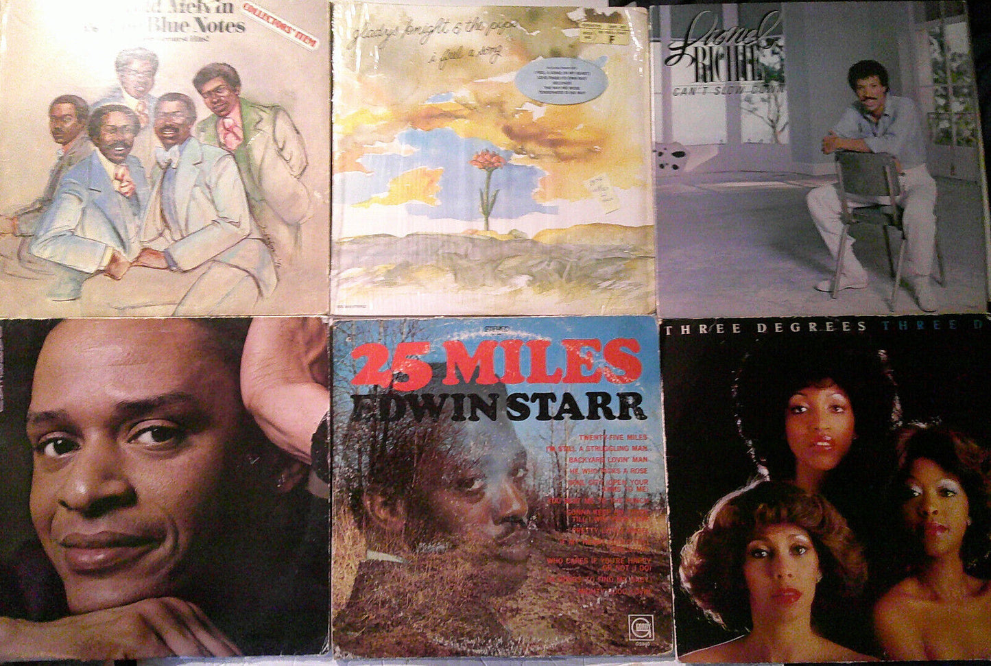 Lot of 6 R&B Soul LP record albums: Harold Melvin, Edwin Starr, Lionel Richie...