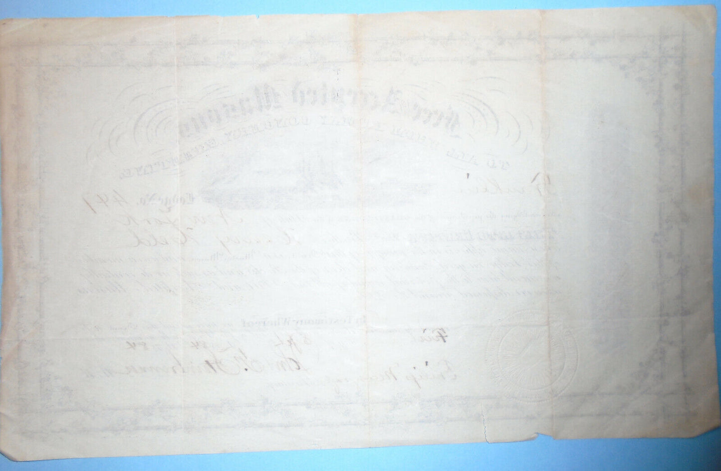 1884 Grand Lodge of the State of New York - Masonic Dimit